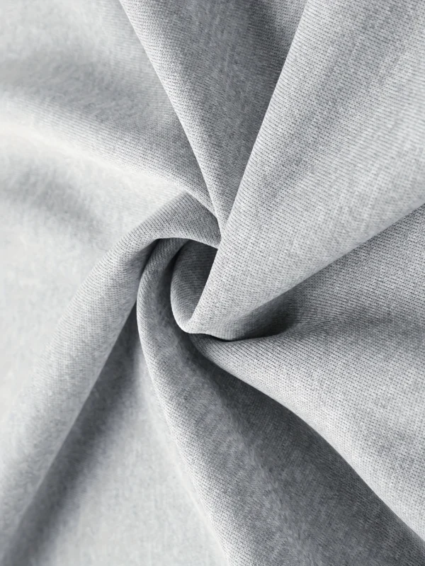 Grey Plain Fleece Full Sleeves Zipper Hoodie - Image 5