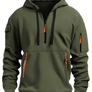 Hoodie with Multi-Zipper Design