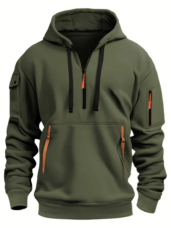 Hoodie with Multi-Zipper Design