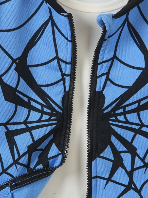 Boys' Spider Web Print Zip-Up Hoodie Jacket - Image 3