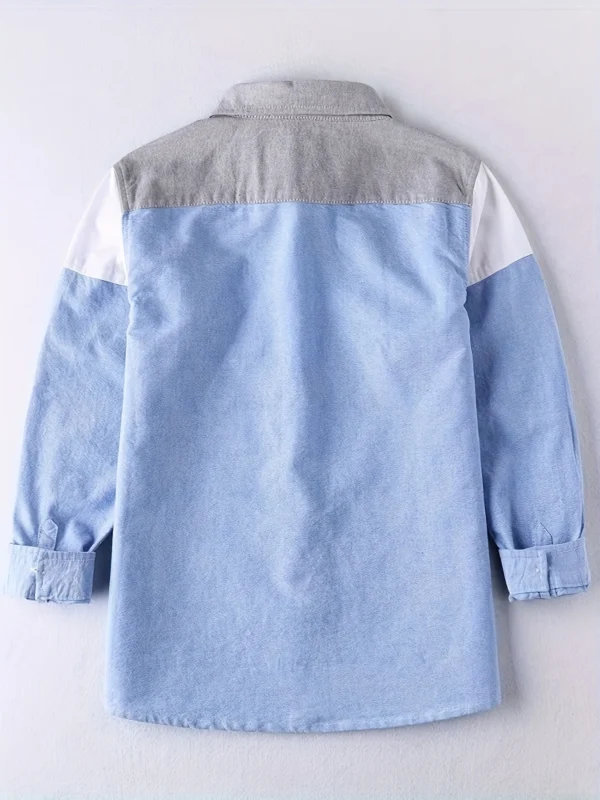 Boys' Preppy Color Block Long Sleeve Shirt - Image 2